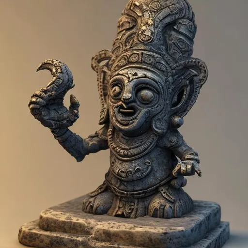 Prompt: A small statue of an ancient forgotten god. concept art