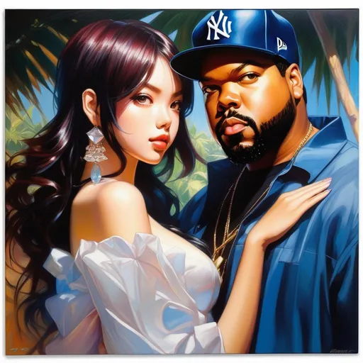 Prompt: Ice Cube meets anime girls, anime style, extremely detailed painting by Greg Rutkowski and by Henry Justice Ford and by Steve Henderson 