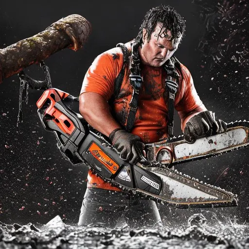 Prompt: stiff chunky hard slippery wet beefy chainsaw