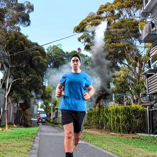 Prompt: Somebody living in a marrickville share house who vape but have decided to start jogging