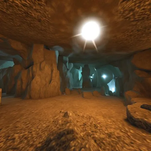 Prompt: create art for this game "JTNigerianOdyssey: The Race Through Time.  Ogbunike Caves Exploration: Navigate through the underground caves, illuminated by natural light sources.