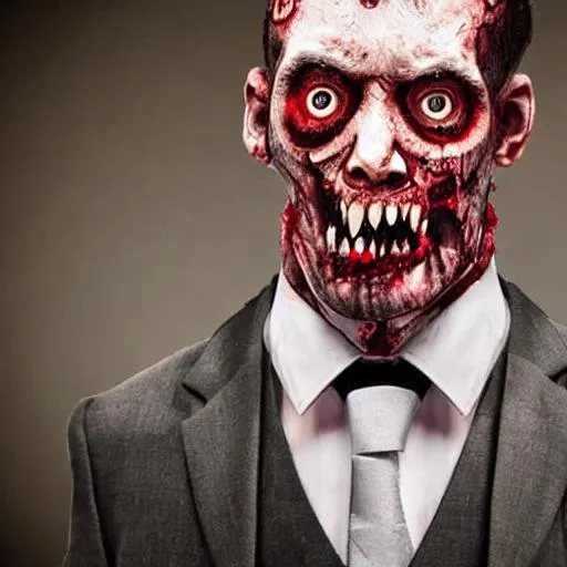 Prompt: zombie wearing a suit
