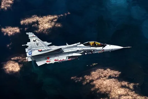 Prompt: MAKE THE GRIPEN INTO ANIME STYLE