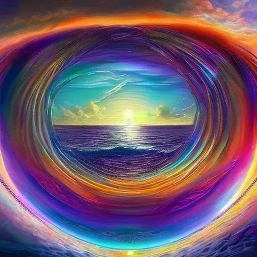 Prompt: Digital art, epic perspective, fine art, highly detailed painting of the ocean during a beautiful sunrise in bright, very vivid hues of purples, reds, oranges, yellows and blues and a glowing sun, very fine. Digital art, fantasy art, epic perspective, very colorful, Hyper ultra detailed, magical lighting with lens flares in the style of Winslow Homer