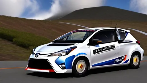 Prompt: 3d render of a toyota yaris Gazoo Racing style, rectilinear wide lens photo, very detailed, high quality resolution, octane render, shot with 16mm lens, hype photos, car in white at a mountain road, car looks like a rally car, front end has 2 mesh rectangular air intakes, much more aggressive style