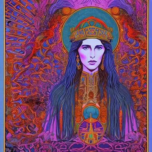 Prompt: empress Irene of Athens psychedelic 