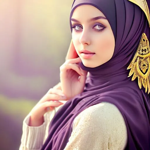 Prompt: a young girl( 15 year old), ukrainian ,very pretty , very cute , very beautifull(like angel) , slim body ,wearing cardigans , hijab muslim , tattoo full body , not deformed , best quality , (high detailed face) , super realistic