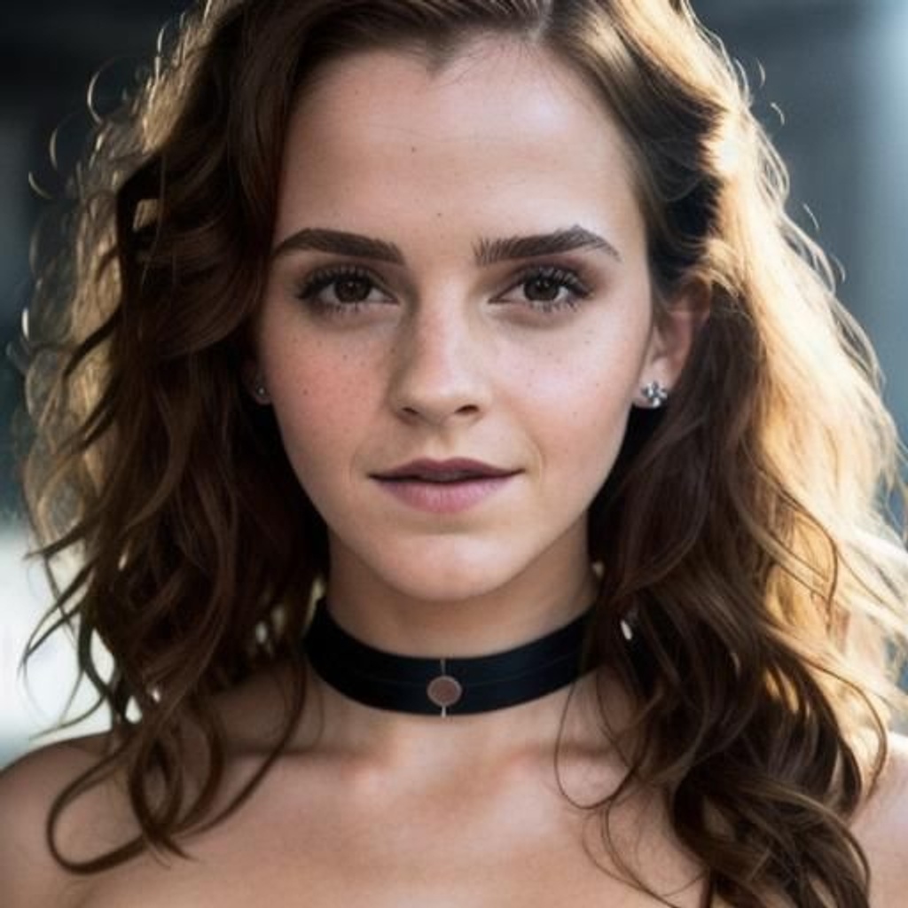 Emma Watson wearing a Black Choker | OpenArt