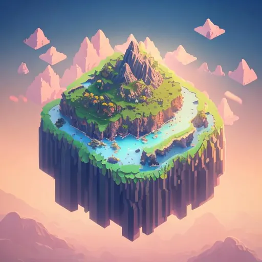 Prompt: 100mm photo of isometric floating island in the sky, surreal {object}, intricate, high detail, behance, microworlds smooth, macro sharp focus, centered