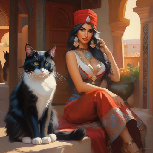 Prompt: Turkish catgirls, cartoony style, extremely detailed painting by Greg Rutkowski and by Henry Justice Ford and by Steve Henderson 