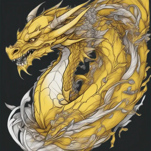 Prompt: Dragonthorn Yellow, best quality, masterpiece, in coloring book style
