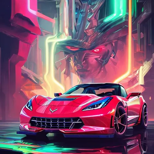 Prompt: "super ultra maga hyperdetailed hyerrealistic portrait of a corvette c9
 as a delirium of the endless infinite,  bright neon vivid colourful articulate make up, the sandman, made by caravaggio stanley artgerm lau wlop rossdraws artstation cgsociety 8k 3D concept art cgsociety octane render"