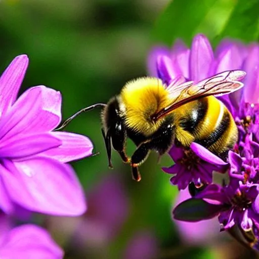 Prompt: A bee on a beautiful flower