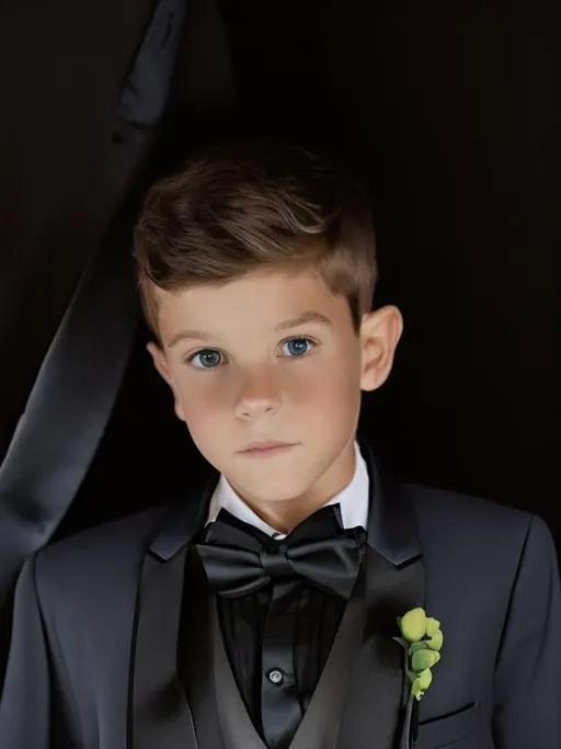 Prompt: Boy in a tuxedo 