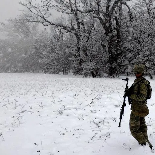 Prompt: Soldier in the snow