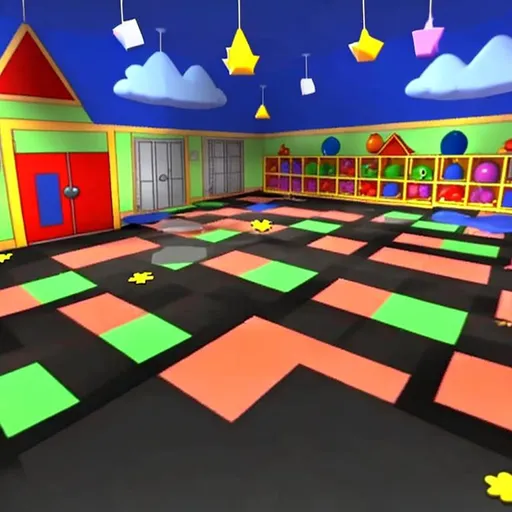 Prompt: make a very empty and dark daycare
