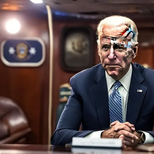 Prompt: joe biden imploding in a submarine next to the Titanic