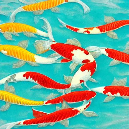 Prompt: pretty koi fish 
