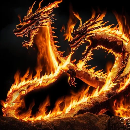 Prompt: Fire Dragon photografic