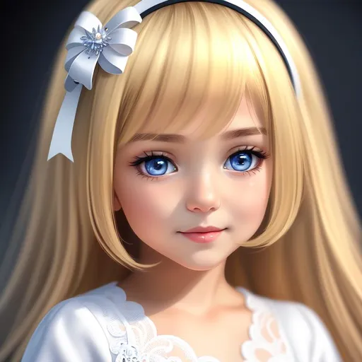 a little girl wearing white panties, blonde in hair