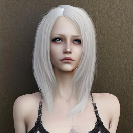 Prompt: goth girl, blonde, realistic, human