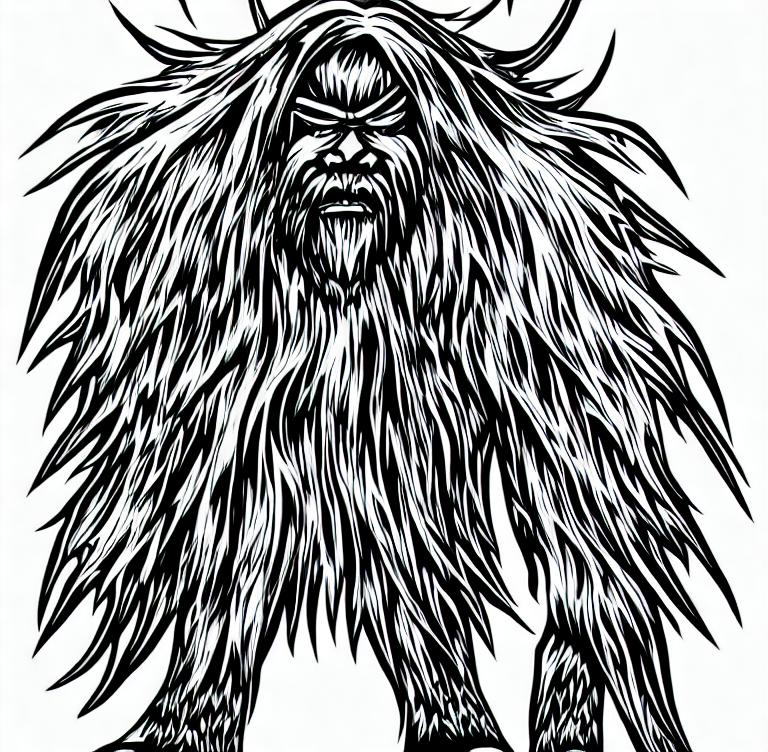 Lightning bigfoot tribal design sasquatch | OpenArt