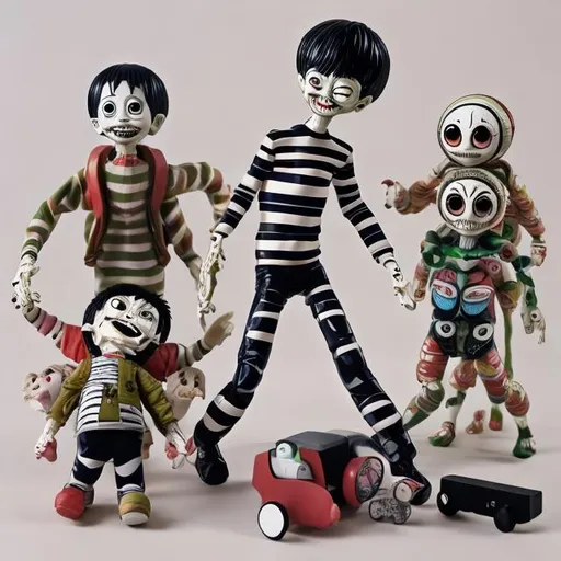 Prompt: Childrens toys in the style of junji ito