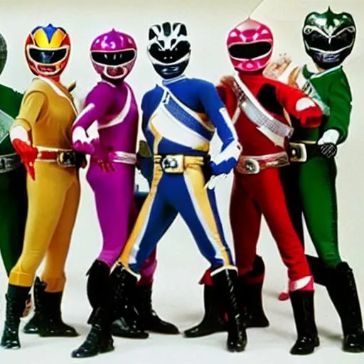 The power rangers fighting monsters