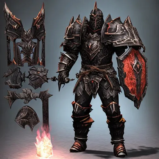 Prompt: Black berserker armor