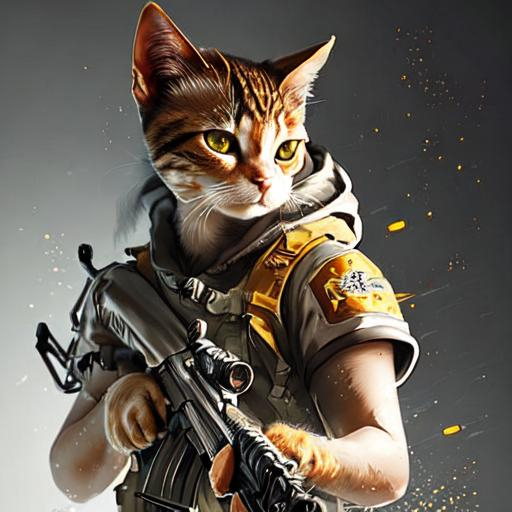 cat with ak47 please and thank you OpenArt