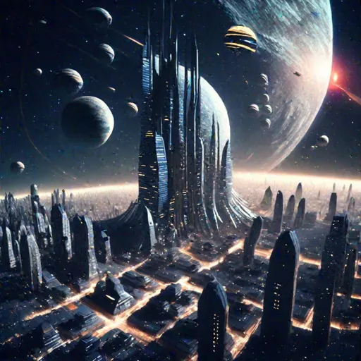 Prompt: city in a space