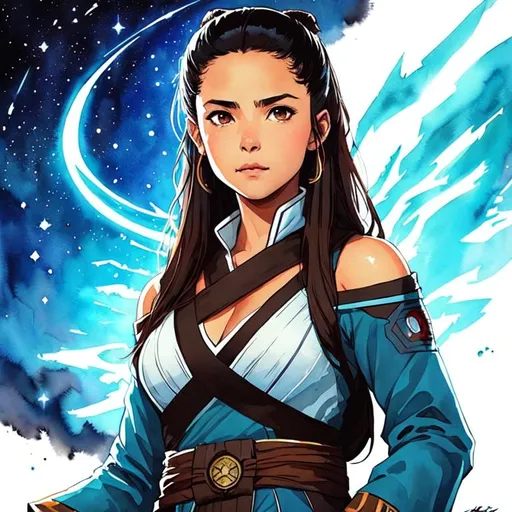 Sticker of Katara from Star Wars, half body visible,... | OpenArt