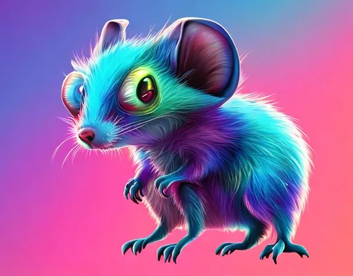 Prompt: colorful alien rodent, mostly cyan