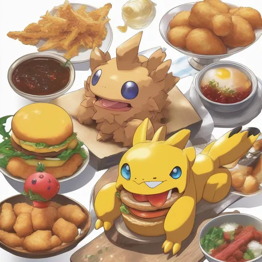 Prompt: Digimon born from deep-fried food recipe data. it flies while giving off a delicious, lingering aroma, colors are primarily light brown and tan, Masterpiece, best quality
