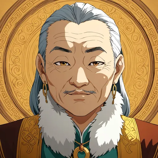 Prompt: Avatar the last airbender, ATLA, old, rich chinese man, sleezy, feudal. portrait