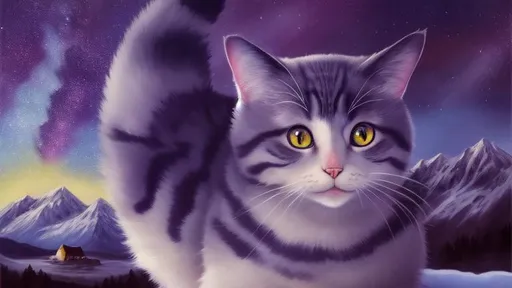 Prompt: Extremely detailed high quality, breathtaking painted image of a star gazing cat. With snowcapped mountains in the background. Award winning.