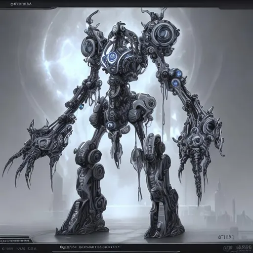 Prompt: Ophanim mech Greyscale