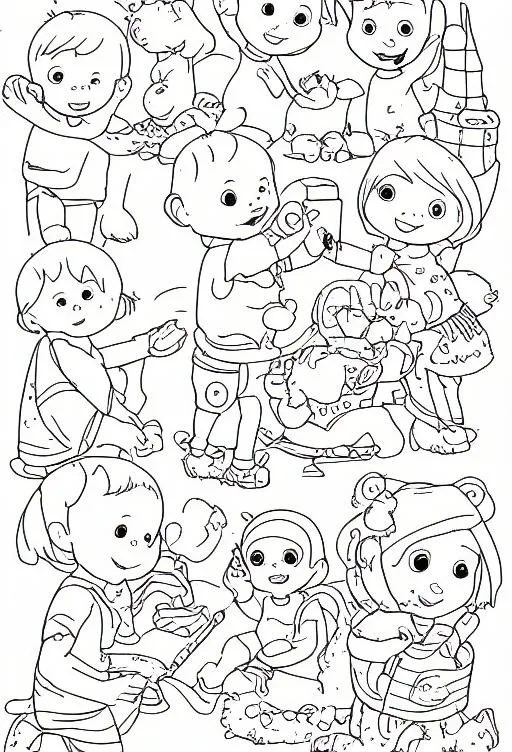 Prompt: Sketch for  babies coloring

