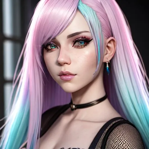 Beautiful girl with pastel hair, Highly Detailed, Hy... | OpenArt