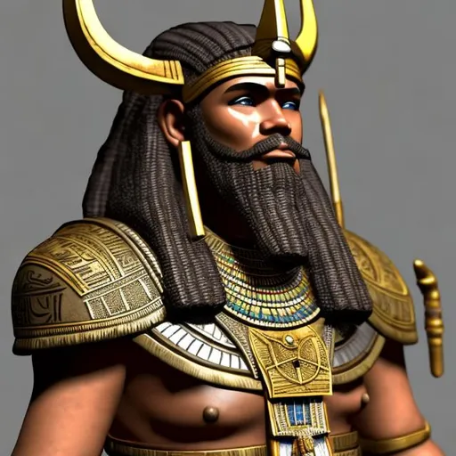 Prompt: Egyptian viking front view 