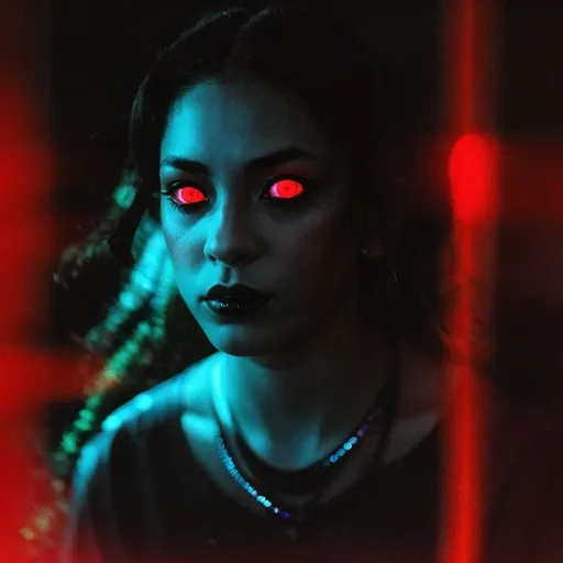 Prompt: beautiful female demon, hell, demonic, vaporwave, retro, neon, aesthetic, liminal, high quality, high definition, beautiful, dramatic lighting