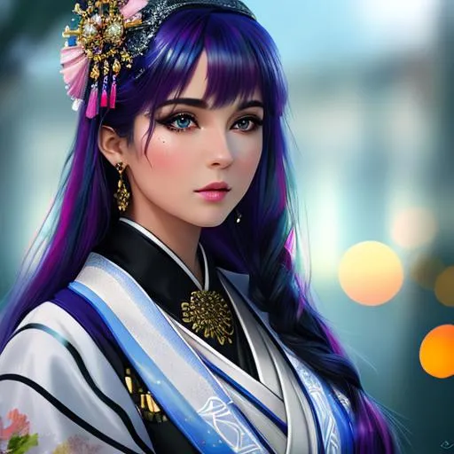 Prompt: shukezouma, octane render, hdr, (hyperdetailed:1. 15), (soft light, sharp:1. 2), 1girl, beautiful girl, ultra detailed eyes, mature, plump, thick, Opal drops, paint teardrops, woman made up from paint, entirely paint, splat, splash, long colored hair, kimono made from paint, ultra detailed texture kimono, Opalescent paint kimono, paint bulb, Water drops, (hair ornaments, earrings, flowers hair ornaments, Dragonfly hair ornaments), outdoors, sakura trees, Vivid colors, 16k, UHD, HDR10, (Masterpiece:1. 5), Absurdres, (best quality:1. 5) Model: Lyriel 1. 5