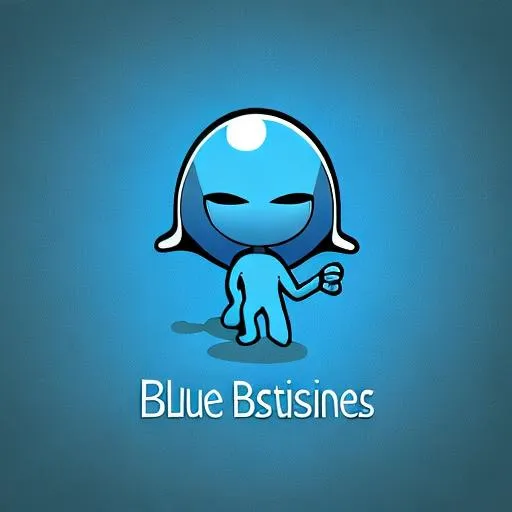 Prompt: blue alien business logo