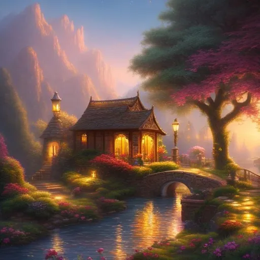 Prompt: Two lovers sharing a tender moment on a romantic date in a picturesque location. The setting is filled with beauty and charm, creating a magical ambiance. Create an intricate, highly detailed, digital painting suitable for ArtStation and concept art, with smooth, sharp focus. The artwork should capture the essence of their love and the enchanting atmosphere of their date, bringing out the beauty and emotions of the scene.