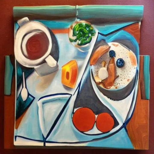 Prompt: Breakfast in the style of Picasso 