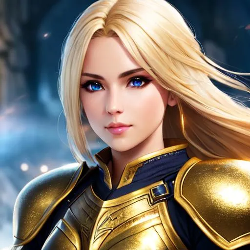 Prompt: 8k resolution hyper realistic full body picture of 8k resolution ultra realistic full body picture of a beautiful girl, blonde hair, wearing shiny iron armor with more detail, in fantasy world, using magic