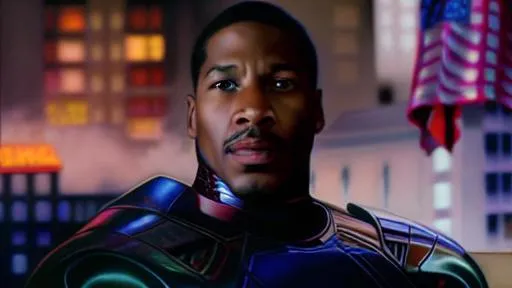Prompt: Jonathan Majors as Iron-Man by Dave Dorman