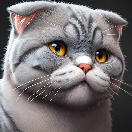 Prompt: Scottish Fold, gray, happy,

HDR, UHD, high-res, 64k, cinematic lighting, special effects, HD octane render, professional photograph, studio lighting, trending on ArtStation