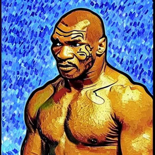 Highly Detailed Of Mike Tyson By Vincent Van Gogh