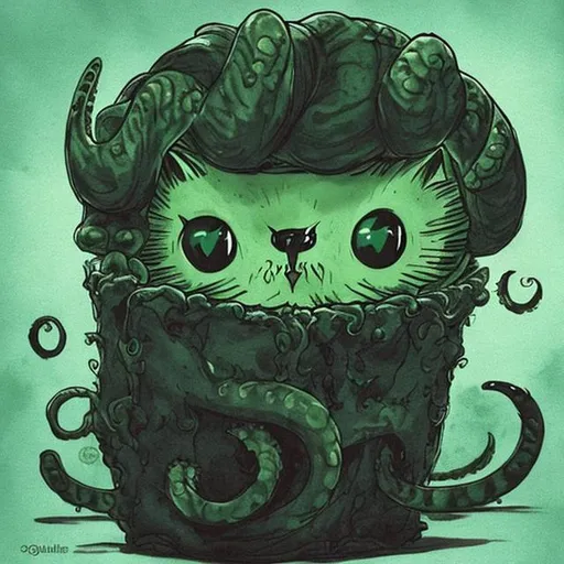 Prompt: when your cat is secretly kthulu